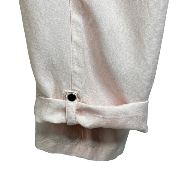 Lane Bryant Light Pink Linen Capri Pants Wide Leg Roll-up Option  Size 18/20 - Picture 6 of 7